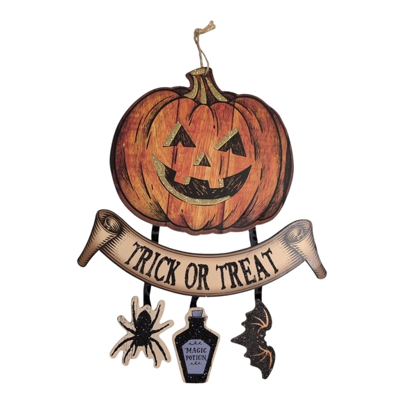 Halloween Pumpkin Trick or Treat Wall Decor - Picture 1 of 2